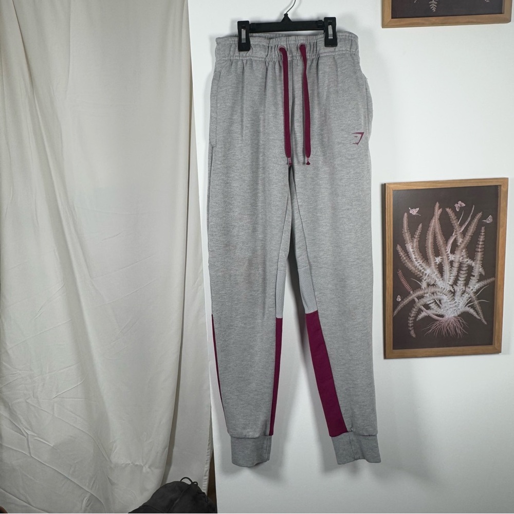 Gym Shark Gray and Maroon Joggers(S)